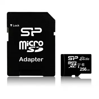 Scheda di memoria MicroSDXC Silicon Power Elite 256 GB UHS-I Class 10 U1 85 MB/s con adattatore SD