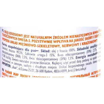 Olio integratore alimentare Brit Care BRIT 1000 ml – integratore per pelle e pelo per cani e gatti, flacone da 1 L