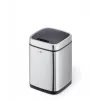 Cestino Durable NO TOUCH 6L rettangolare acciaio inox argento nero