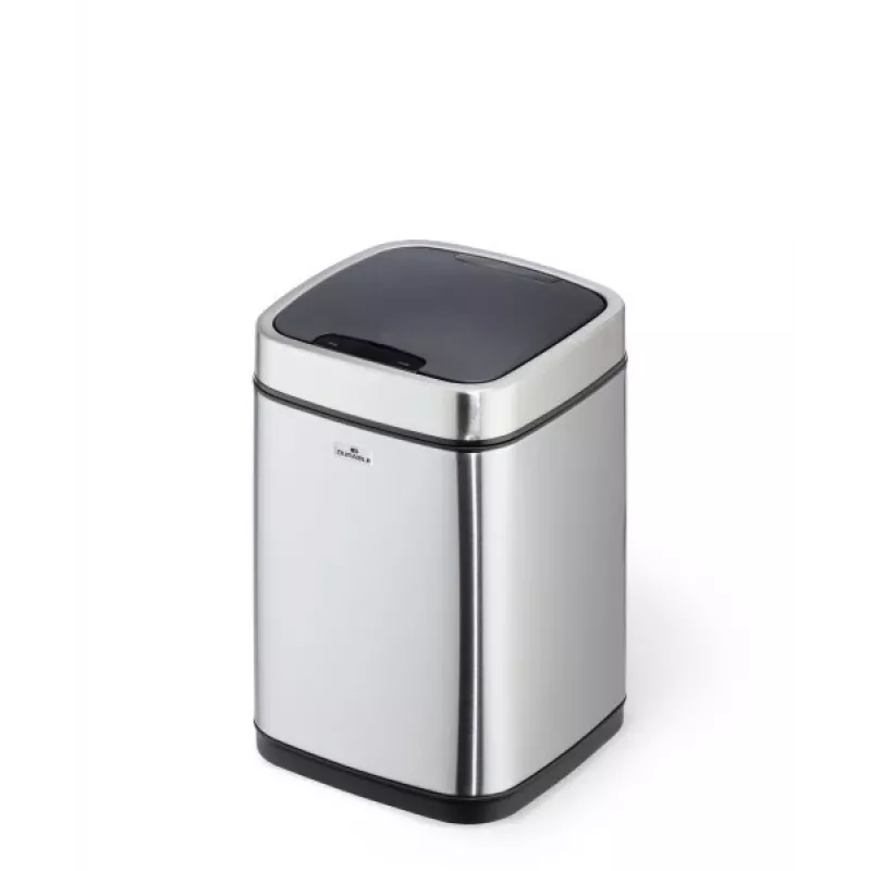 Cestino Durable NO TOUCH 6L rettangolare acciaio inox argento nero