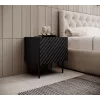 Comodino Cama ONDA 50x40x54 cm nero MDF/truciolare set da 2
