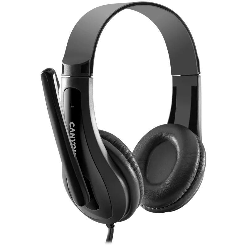 Cuffie PC CANYON HSC-1 con microfono piatto 2m nere