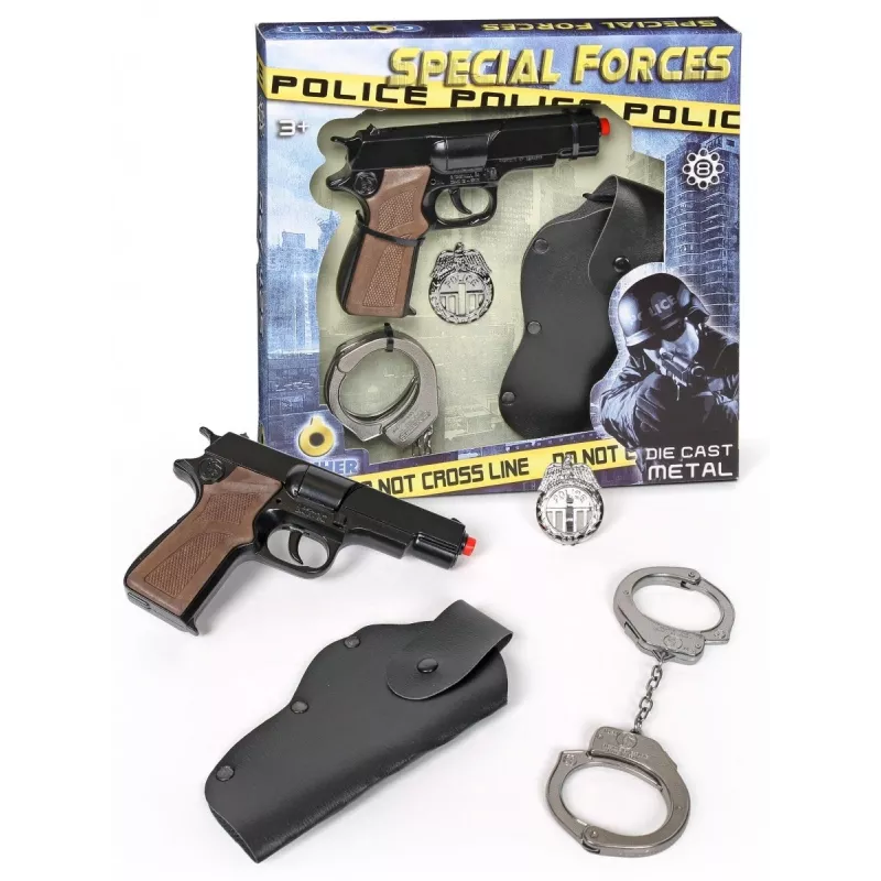 Set poliziotto giocattolo Pulio 155425/6 con accessori – figura e attrezzatura per gioco di ruolo