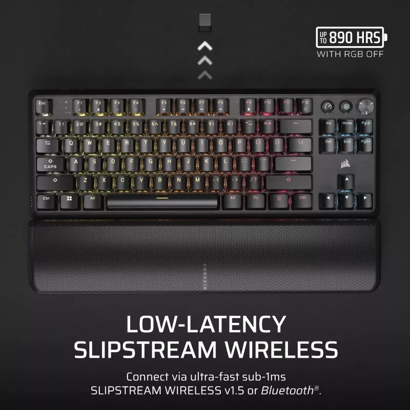 Corsair K70 CORE TKL tastiera Gaming USB + RF Wireless + Bluetooth QWERTZ tedesco nero