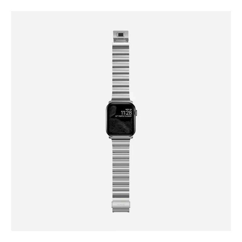 Cinturino Nomad NM1A4HSXS0 per sportwatch, acciaio inox, argento, larghezza 35 mm, 108,9 g