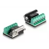DeLOCK 63465 Adattatore da USB 2.0 Type-A a seriale RS-422/485, morsettiera a 6 pin, 1,8 m, nero/trasparente