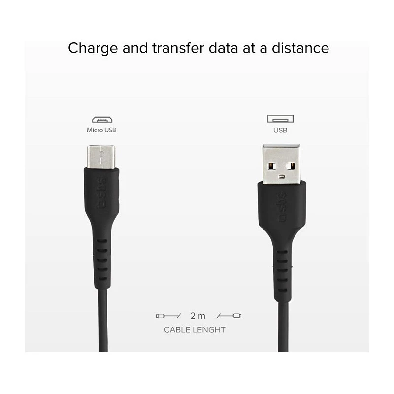 SBS TECABLEMICRO2K cavo USB A Micro-USB B maschio nero 2 m (TEKabelMICRO2K)