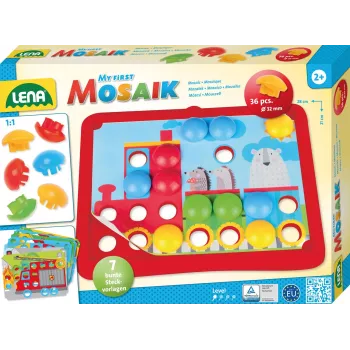 Lena My First Mozaic Traffic modello 35633 – set mosaico educativo con tavoletta a incastro per motivi a tema veicoli