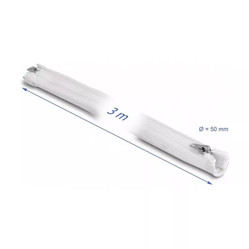 Guaina intrecciata DeLOCK 20835 3 m x 50 mm bianco