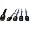 Cavo SFF-8087 > 4x S-ATA incrociato nero 1 metro parzialmente rivestito