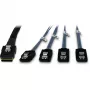 Cavo SFF-8087 > 4x S-ATA incrociato nero 1 metro parzialmente rivestito