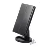 Extralink specchio da trucco, ingrandente, nero, pieghevole, retroilluminato, con base