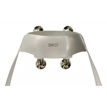 SKG H7 Ultra-E – testine massaggianti dorate, massaggio combinato, massaggio a compressione, massaggio impastante, massaggio vibrante, collo, spalle, oro, plastica, pulsanti, batteria
