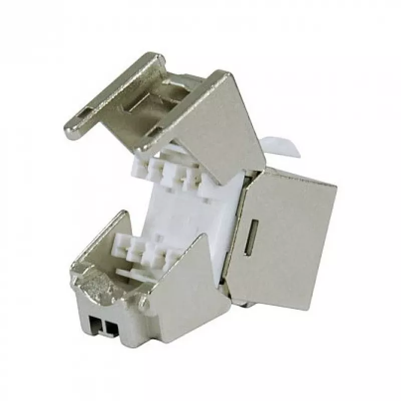 Jack Keystone Cat.6A schermato sottile, EQUIP 767223, senza attrezzi, RJ-45, piatto, argento, 8 pz.