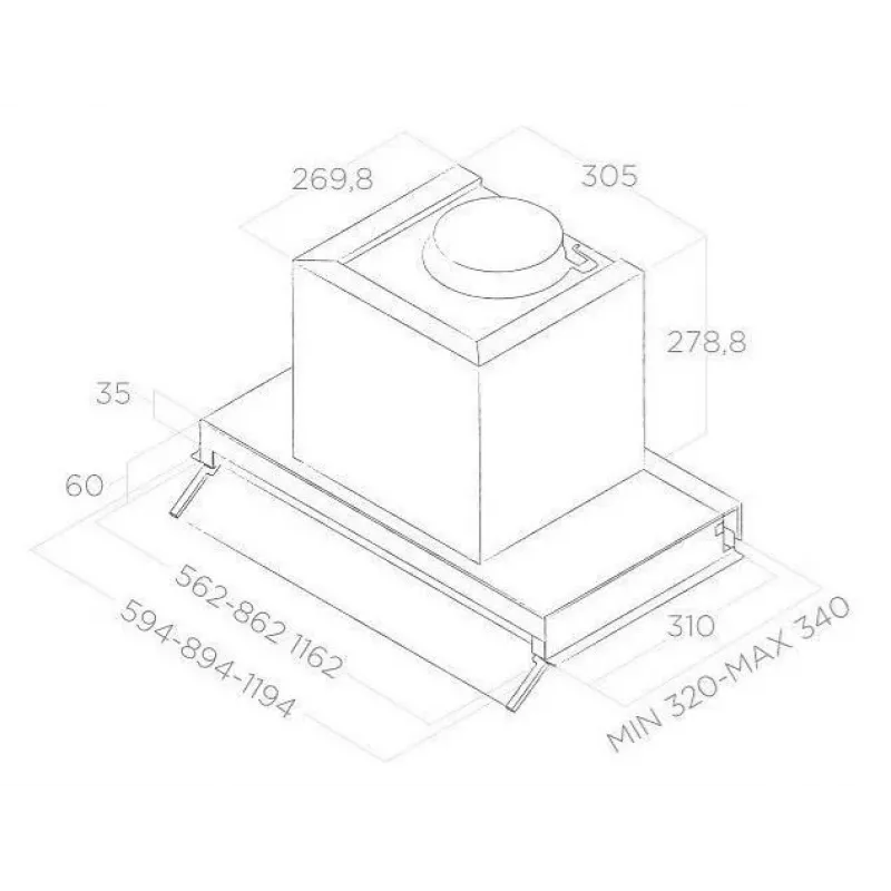 Cappa aspirante BOXIN LUX LX/IX/A/90