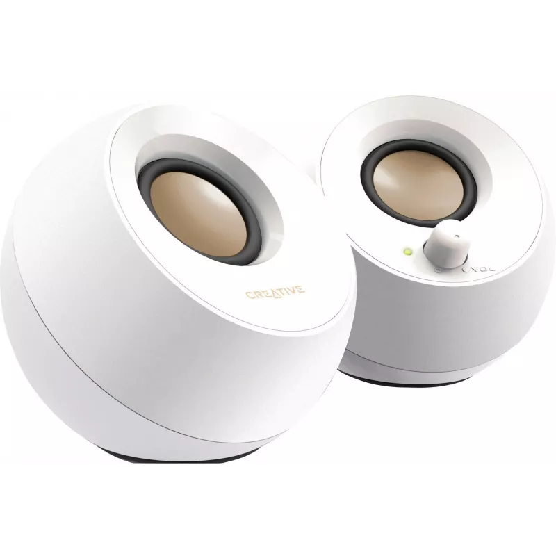 Creative Pebble 2.0 altoparlanti stereo da scrivania, bianco