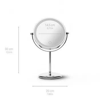 Specchio da trucco freestanding Medisana CM 844 controllo touch LED, ingrandimento 7×, batteria ricaricabile integrata 1000 mAh, luce tricolore dimmerabile