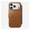 Custodia folio Nomad Modern Leather Folio per iPhone 17 Pro, pelle + alluminio, 6,3 pollici (16 cm), Tan, 3 scomparti per carte