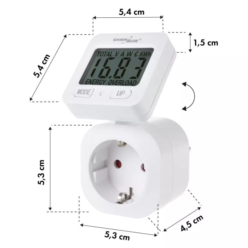 Wattmetro contatore di energia GB615E GreenBlue