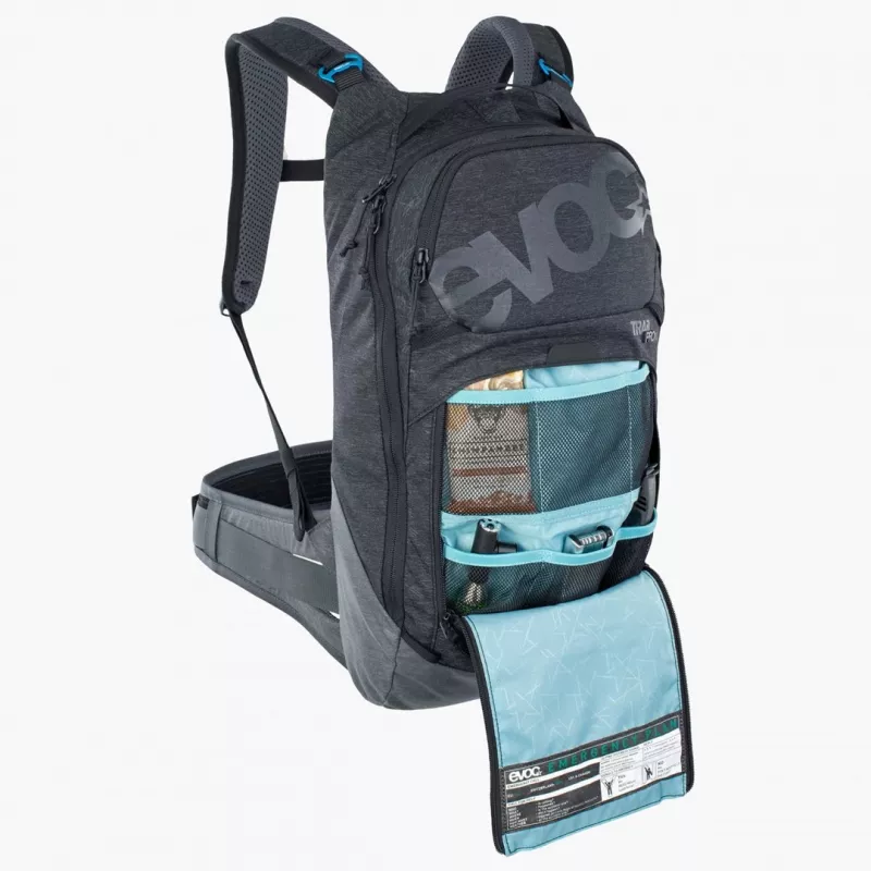Zaino da bici EVOC Trail Pro 10L Carbon grigio sport