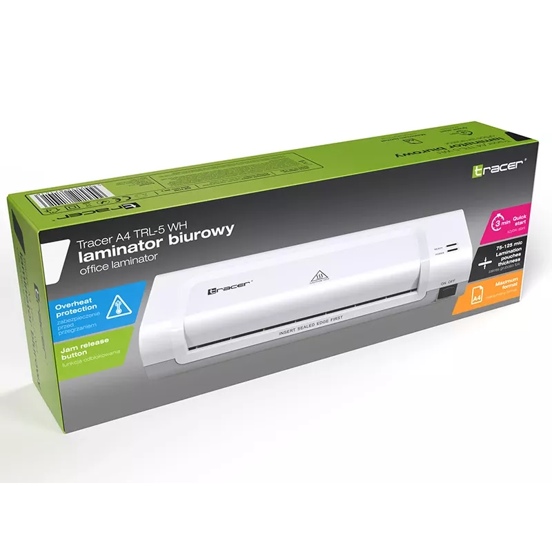 Plastificatrice a caldo Tracer TRL-5 WH 280 mm/min bianco