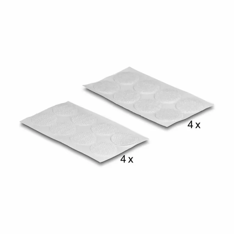 Pad di montaggio DeLOCK 19089 punti velcro rotondi 64 pz bianco