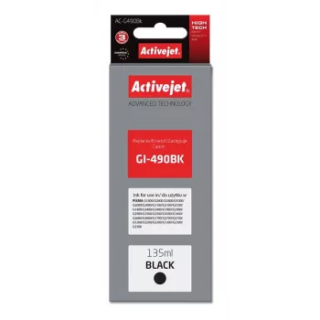 Cartuccia d'inchiostro ActiveJet AC-G490Bk nero, compatibile per Canon GI-490BK, nero pigmentato 135 ml, alta resa (XL)