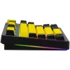 LORGAR KBP70TKLW, tastiera gaming meccanica TKL wireless Pro, nero/giallo, layout EN