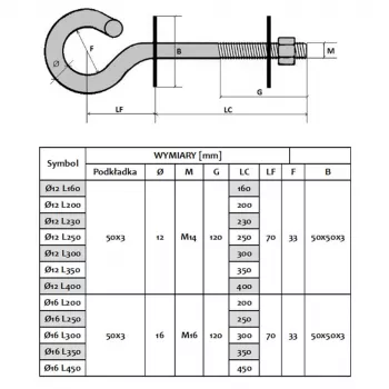 Vite a gancio Extralink EX.6464 16/200 mm – ancoraggio in metallo per soffitto e parete per gestione cavi