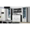 Cama Meble UNI credenza per soggiorno, grigia/bianca lucida