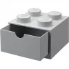 Cassetto da scrivania LEGO 4, scatola contenitore grigia, con stud
