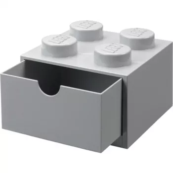 Cassetto da scrivania LEGO 4, scatola contenitore grigia, con stud
