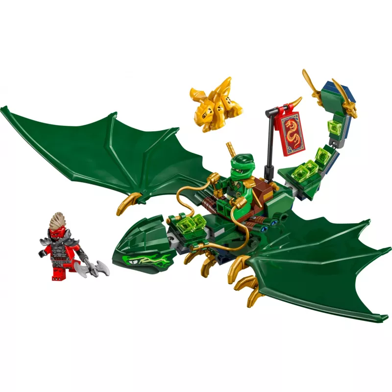 Giocattolo da costruzione LEGO NINJAGO 71829 Drago della foresta verde di Lloyd, 128 pezzi, 2 minifigure, da 6 anni