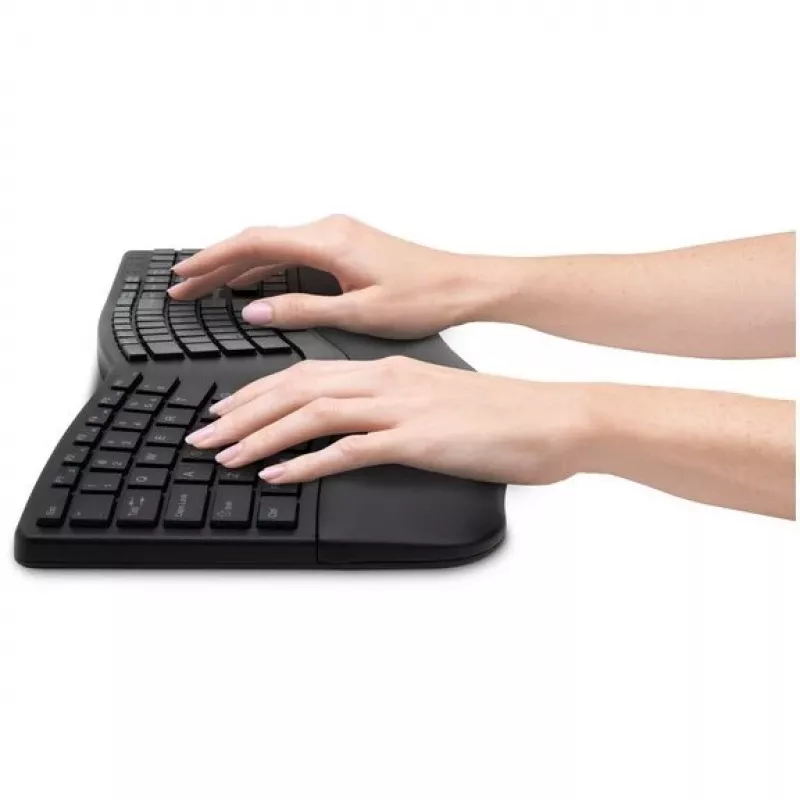 Kensington ProFit Ergo Tastiera wireless FR, Full-Size (100%), con filo e wireless, RF Wireless + USB, AZERTY, nero