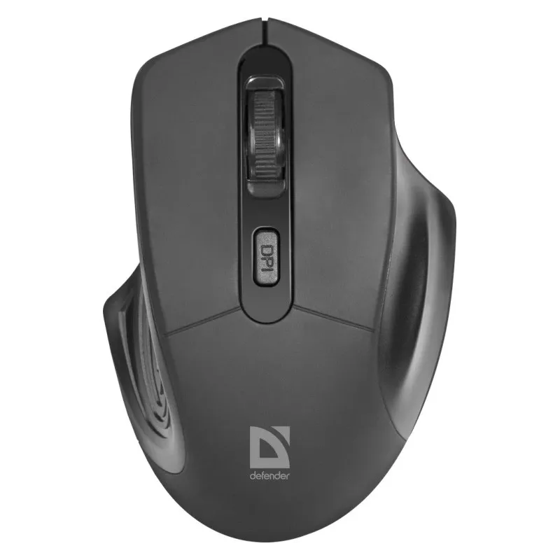 Mouse ottico wireless DEFENDER Datum MB-345 RF, ambidestro/destro, 1600 DPI, 3 tasti, ricevitore USB RF, nero