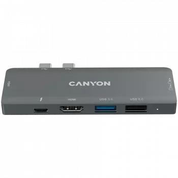 Lettore di schede SD Canyon DS-5 USB 2.0 Type-C grigio 60 Hz