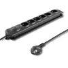 Protezione da sovratensione Qoltec 50172 nero 6 prese AC 230V 5 m