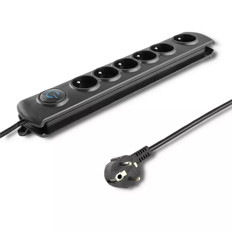 Protezione da sovratensione Qoltec 50172 nero 6 prese AC 230V 5 m