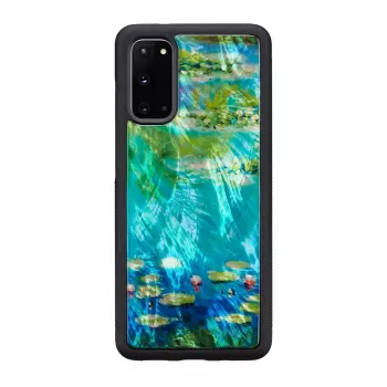 Custodia protettiva iKins per Samsung Galaxy S20 — design nero Water Lilies