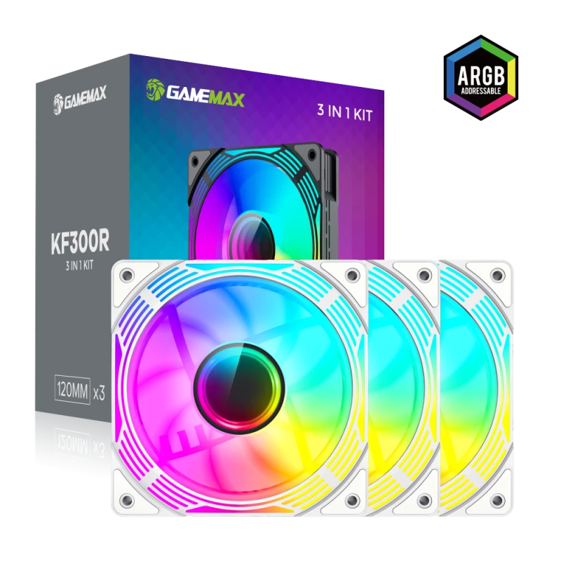 Gamemax | Ventola per case | KF300R BK | Bianco