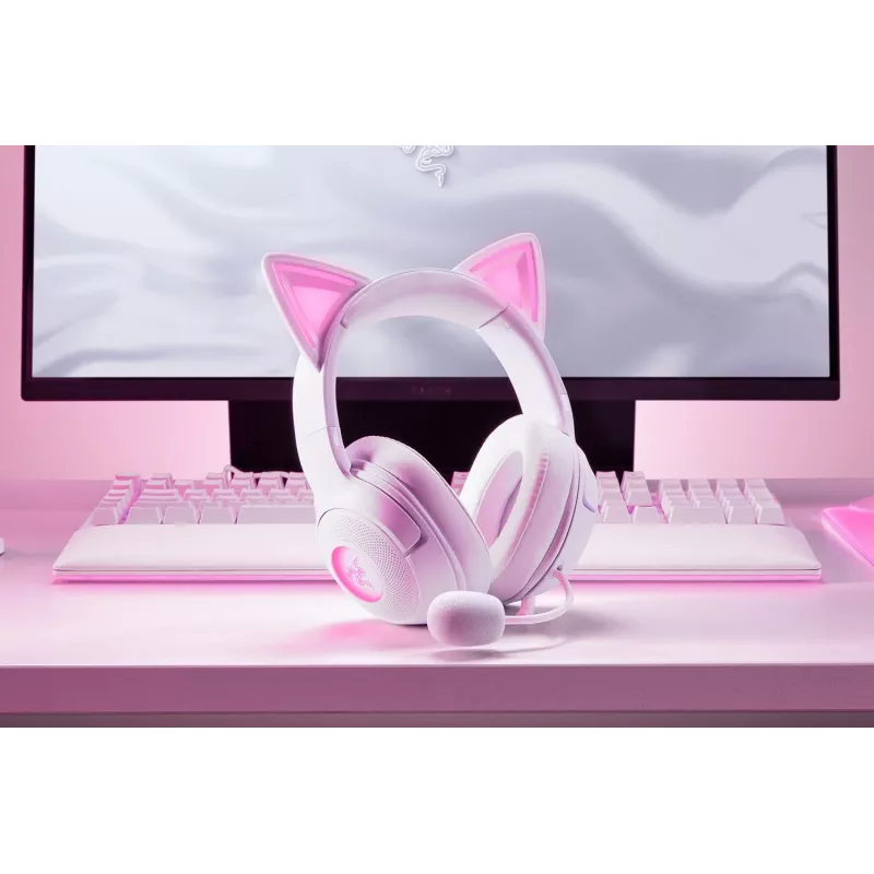 Headset Razer Kraken Kitty V2 Wired USB Type-A bianco — circumaurale, archetto, 20–20000 Hz, cavo 2 m