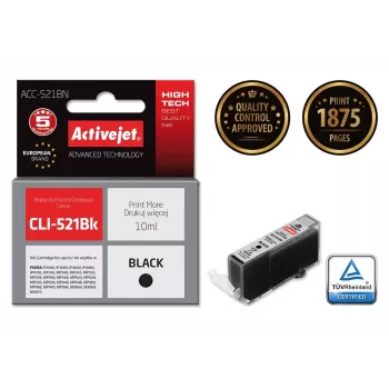 Cartuccia d'inchiostro Activejet ACC-521BN (sostituto per Canon CLI-521Bk; Supreme; 10 ml; nero)