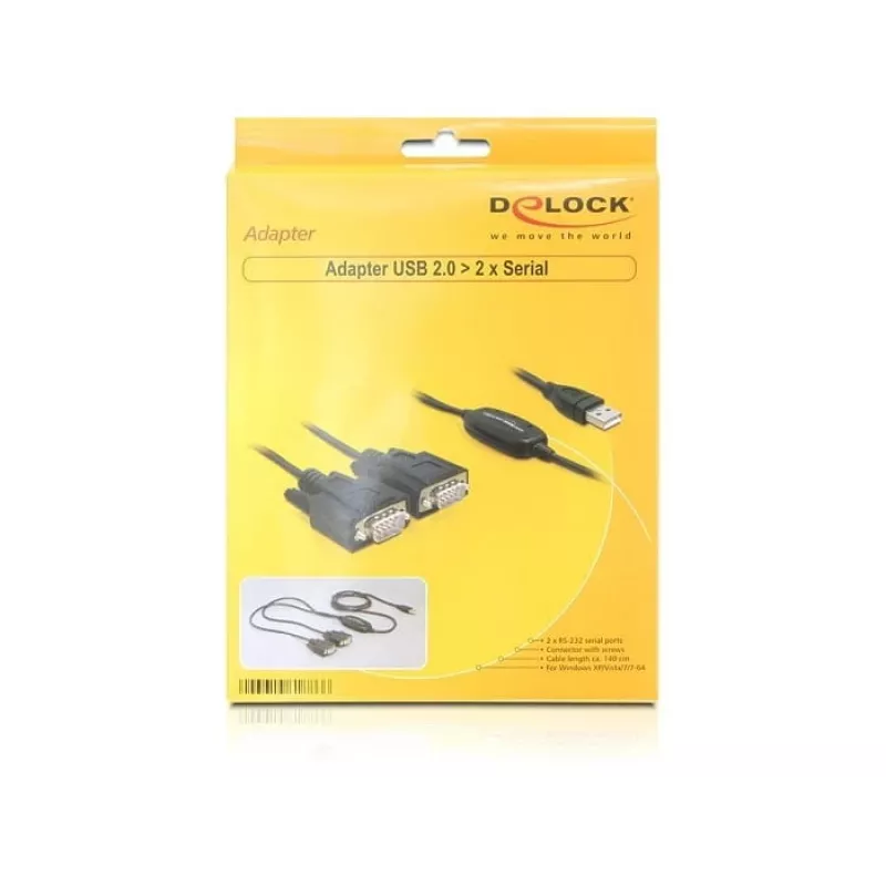 Cavo seriale DeLOCK 2x RS232/USB 2.0 nero 61886