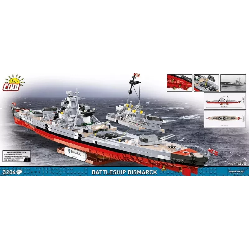 Kit Cobi corazzata Bismarck modello con 3204 pezzi - Cobi CO BI-4860