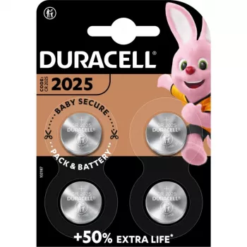 Duracell CR2025 Batteria a bottone al litio 3 V, confezione da 4