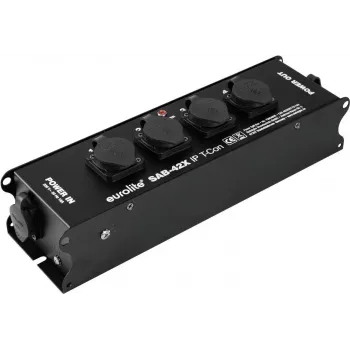 Distributore di corrente EUROLITE SAB-42X IP T-Con (modello 60003765) — sistema di distribuzione corrente da palco resistente alle intemperie