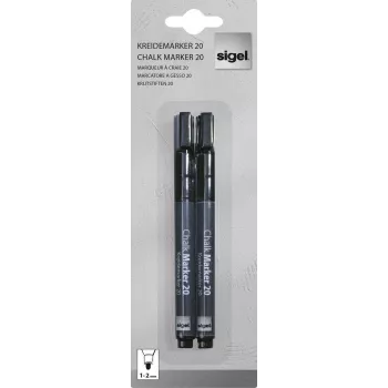 Pennarello gessetto/gesso liquido a base d'acqua cancellabile Sigel nero