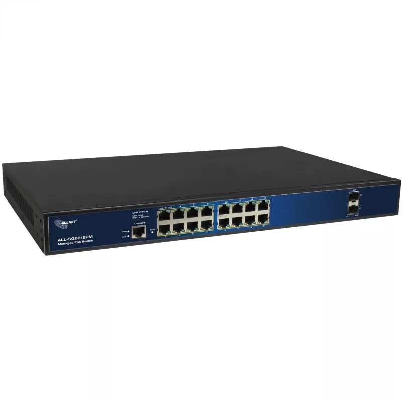 Switch PoE ALLNET ALL-SG8618PM 18 porte Gigabit (16 PoE + 2 uplink)
