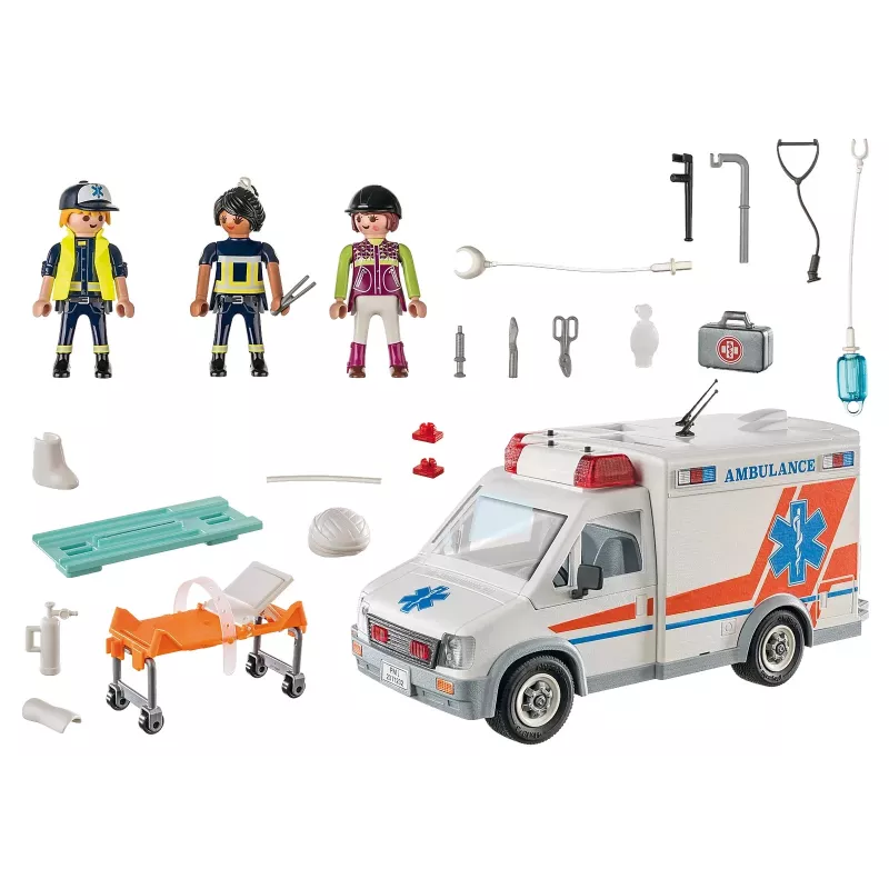 Ambulanza giocattolo PLAYMOBIL 71232 — multicolore, per 4–10 anni, batteria AAA