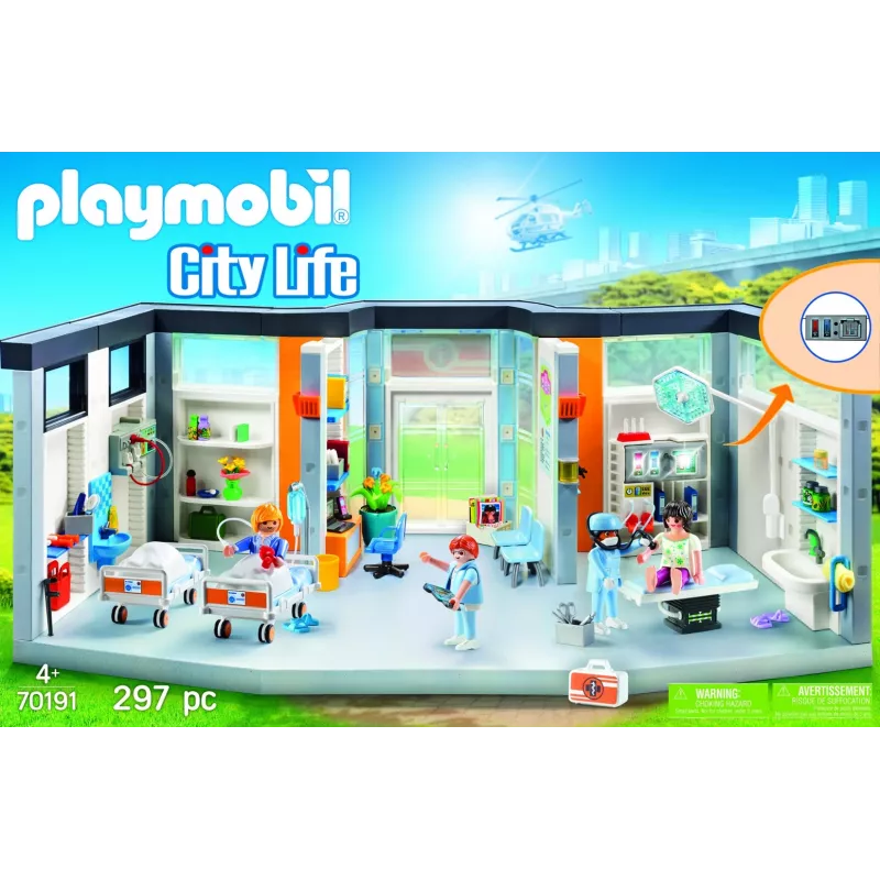 Personaggio Playmobil 70191 Padiglione ospedaliero arredato 297 pezzi